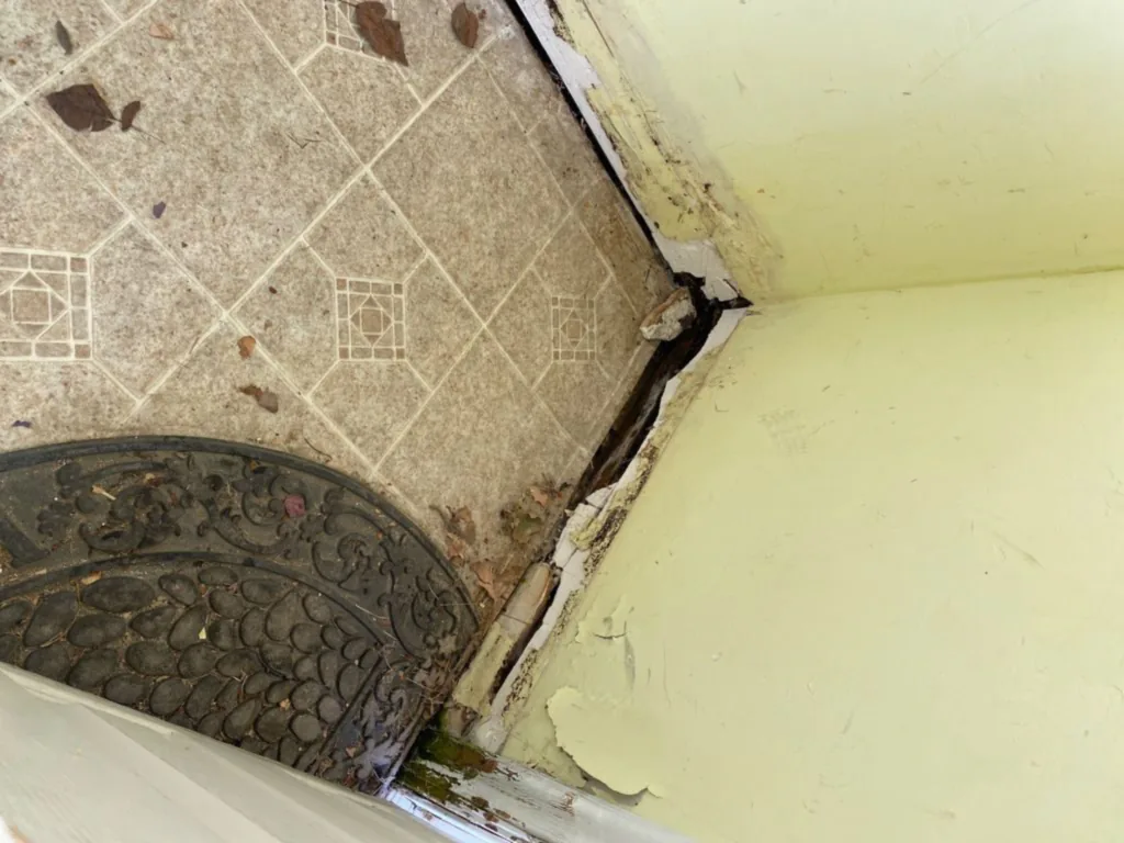 Playhouse restoration — water damage found at the wall base