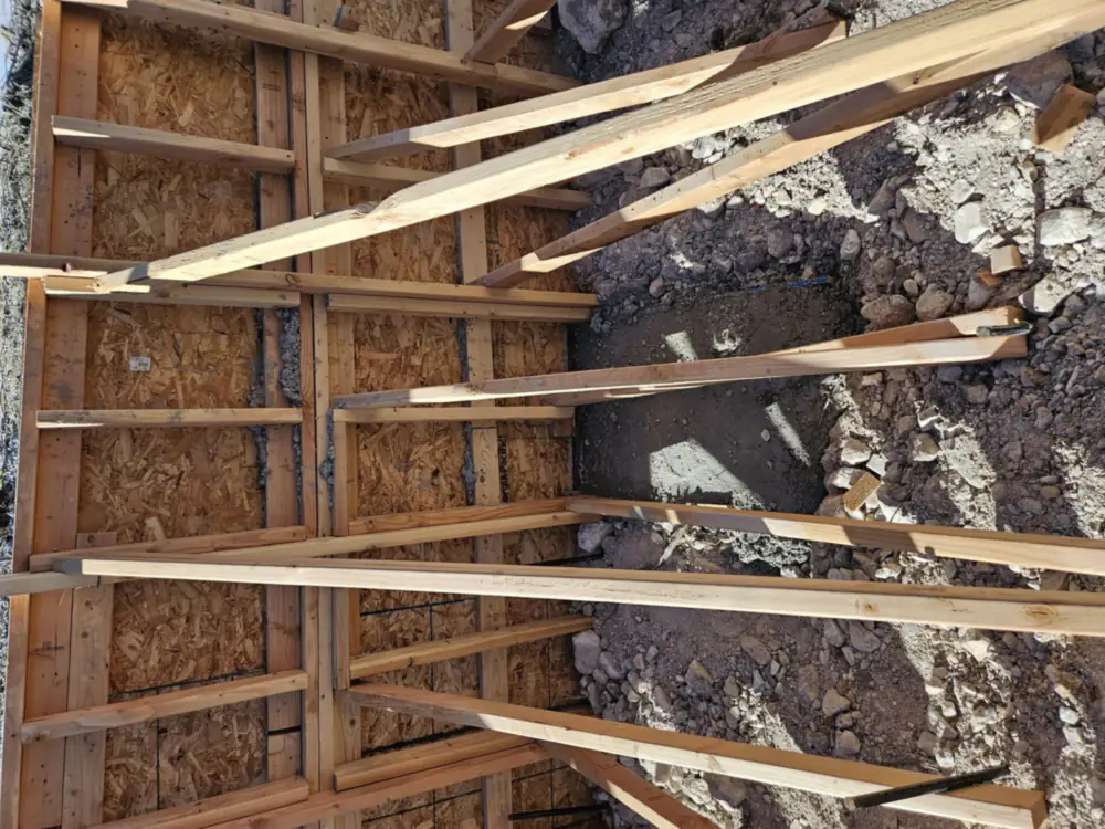 Poured foundation wall forms